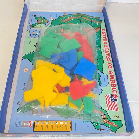 1992 Smarty Toys Magnetic USA Map Puzzle with Easel & Sorting Tray Ages 6 and Up - Picture 2 of 6